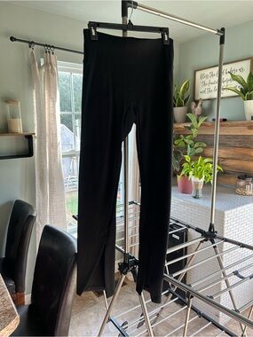 SPANX Black Leggings with Red Brand Tag